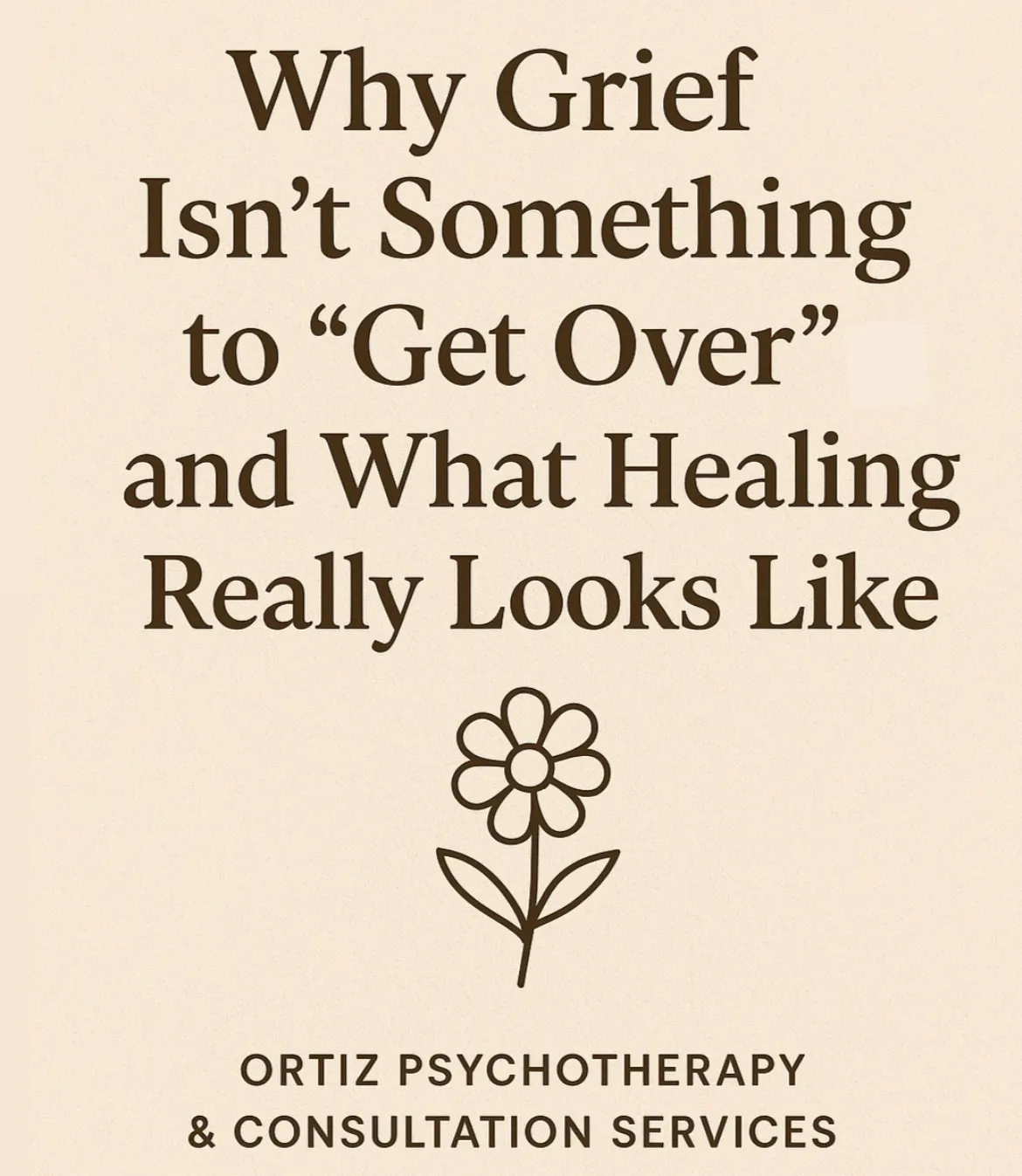 Grief and healing message with flower