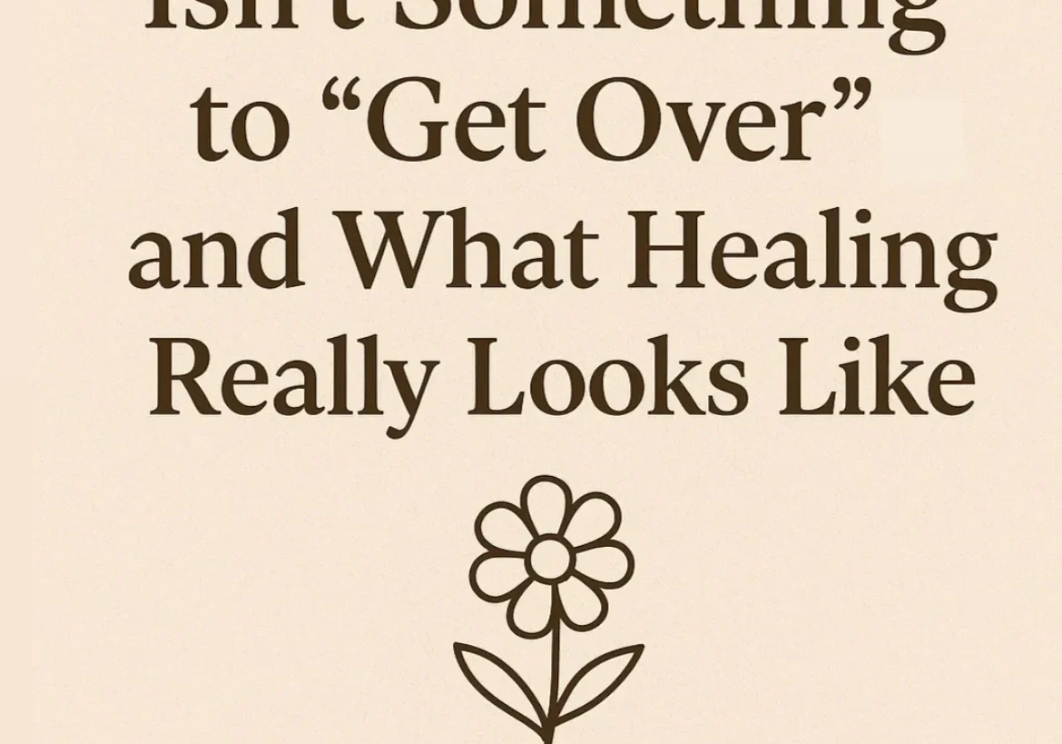Grief and healing message with flower